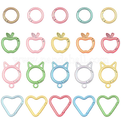 16Pcs Spray Painted Alloy Spring Gate Rings&nbsp;FIND-YW0010-86