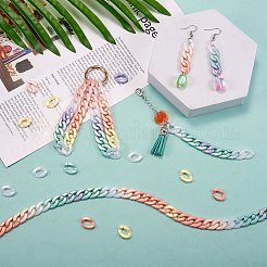 360Pcs 6 Colors Spray Painted Acrylic Linking Rings&nbsp;MACR-SZ0001-67