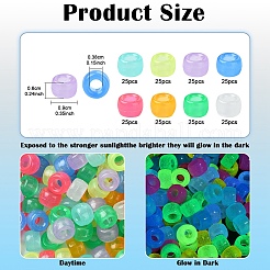 200Pcs 8 Colors Transparent & Luminous Plastic Beads&nbsp;KY-YW0001-87