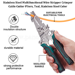 2Pcs 420J2 Stainless Steel Multifunctional Wire Stripper Crimper Cable Cutter Pliers&nbsp;PT-UN0001-01