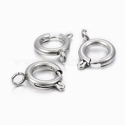 Tarnish Resistant 304 Stainless Steel Smooth Surface Spring Ring Clasps&nbsp;STAS-H396-C-02P