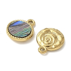 304 Stainless Steel Natural Paua Shell Pendants&nbsp;STAS-U037-12G-01