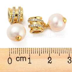 Rack Plating Brass Micro Pave Clear Cubic Zirconia Pendants&nbsp;X-KK-M258-11G