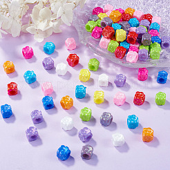 100Pcs Pearlized UV Plating Opaque Acrylic European Beads&nbsp;SACR-TA0001-77A