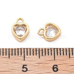 Brass Micro Pave Clear Cubic Zirconia Charms&nbsp;KK-G516-26G