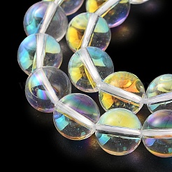 Transparent Electroplate Glass Beads Strands&nbsp;GLAA-T032-T8mm-C18