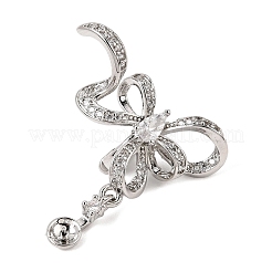 Brass Micro Pave Clear Cubic Zirconia Fold Over Clasps&nbsp;KK-C075-50P