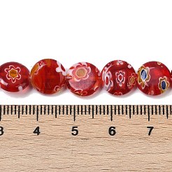 Handmade Millefiori Lampwork Beads Strands&nbsp;LAMP-G166-17B-05