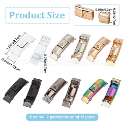 12 Pairs 6 Colors Zinc Alloy One-click Hook Buckle for Canvas Sports Shoes&nbsp;FIND-CP0001-40