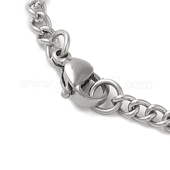 201 Stainless Steel Curb Chain Rectangle with Dragon Pendant Necklaces for Women&nbsp;LS-NJEW-M008-03P