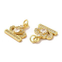 Rack Plating Brass & Cubic Zirconia Charms&nbsp;KK-G459-06G