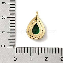 Brass Micro Pave Cubic Zirconia Pendants&nbsp;KK-C255-23G