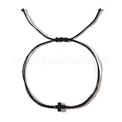 Synthetic Stone Cross Braided Cord Adjustable Bracelets&nbsp;CC2534-1
