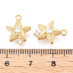 Brass Micro Pave Cubic Zirconia Charms&nbsp;KK-N263-99G
