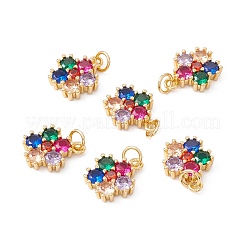 Rack Plating Brass Micro Pave Colorful Cubic Zirconia Pendants&nbsp;ZIRC-C040-41G