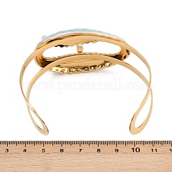 Shell Shape 304 Stainless Steel Enamel Cuff Bangles for Women&nbsp;BJEW-A049-04D-G