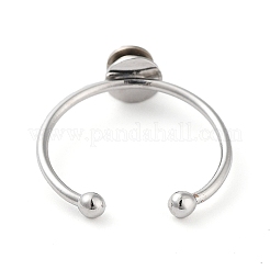 Brass Open Cuff Ring Components&nbsp;KK-Q799-01P-01