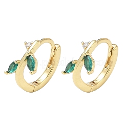 Brass Micro Pave Cubic Zirconia Hoop Earrings for Women&nbsp;EJEW-A167-12G
