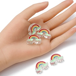 5Pcs Transparent Acrylic Enamel Beads&nbsp;OACR-YW0001-31C