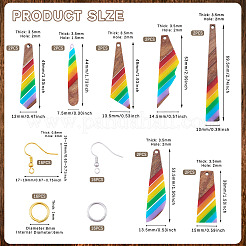 Resin & Walnut Pendants DIY Dangle Earrings Making Kits&nbsp;DIY-TA0011-03B