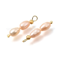Natural Freshwater Pearl Beaded Pendants&nbsp;PA-CBAF2FA-02G-01