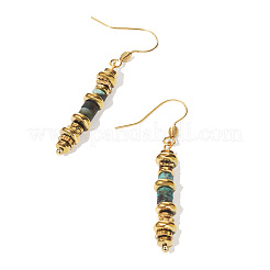 304 Stainless Steel & African Turquoise(Jasper) Dangle Earrings for Women&nbsp;WG35C69-01