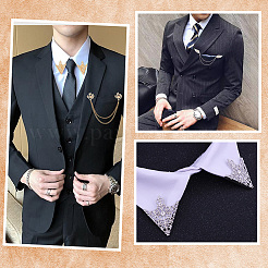 Alloy Rhinestone Hanging Chain Brooches &  Tie Collar Pis&nbsp;JEWB-CY0001-02