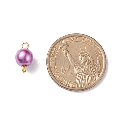 Glass Imitation Pearl Connector Charms&nbsp;PALLOY-JF01881-02
