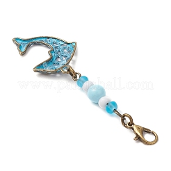 Ocean Theme Alloy Charm & Glass Beads Pendant Decorations&nbsp;HJEW-JM03158-08