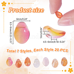 140Pcs 7 Style Transparent Spray Painted Glass Charms&nbsp;GLAA-GA0001-86