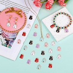 60Pcs 6 Colors Alloy Enamel Pendants&nbsp;ENAM-SZ0004-05