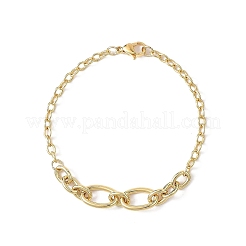 Brass Cable & Figaro Chain Bracelets for Women&nbsp;BJEW-JB12847