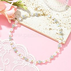 Synthetic Moonstone & Hematite & Plastic Pearl Beaded Bracelet&nbsp;NJEW-JN04405