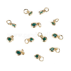12Pcs 6 Styles Brass Cubic Zirconia Charms&nbsp;KK-TA0009-19B
