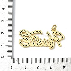 Brass Micro Pave Clear Cubic Zirconia Pendants&nbsp;LS-KK-H270-07H-02