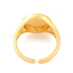 Round with Yin-yang Brass Enamel Open Cuff Rings for Women&nbsp;RJEW-U009-11E-G