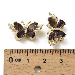 Brass Micro Pave Cubic Zirconia Beads&nbsp;KK-B142-30G
