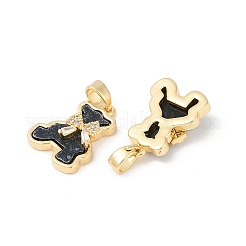 Brass Micro Pave Clear Cubic Zirconia Pendants&nbsp;KK-R213-04G