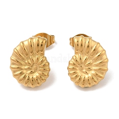 Ion Plating(IP) 304 Stainless Steel Conch Stud Earrings&nbsp;EJEW-C099-14GP