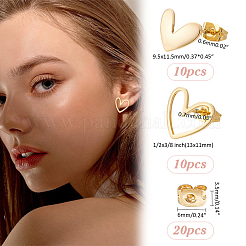 20Pcs 2 Styles Brass Stud Earring Findings&nbsp;KK-ME0002-53