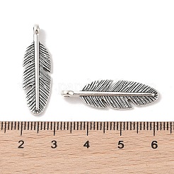 Tibetan Style Alloy Feather Pendants&nbsp;LS-TIBEP-1360-AS-LF