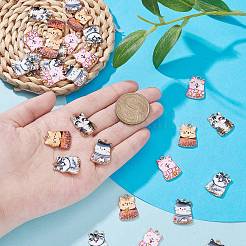 40Pcs 5 Styles Printed Alloy Pendants&nbsp;ENAM-CJ0005-27