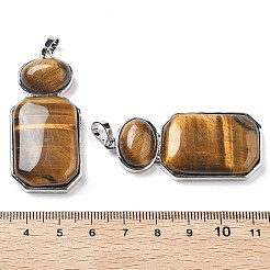 Natural Tiger Eye Big Human Body Shaped Pendants&nbsp;G-P552-03P-11