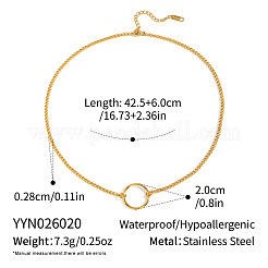 304 Stainless Steel Ring Pendant Twisted Chain Necklaces for Women&nbsp;IP0697-1