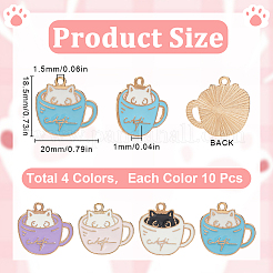 40Pcs 4 Colors  Alloy Enamel Pendants&nbsp;ENAM-SC0005-92