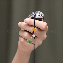 6Pcs 6 Colors Cell Phone Strap Imitation Jade Lotus Seed Pod Pendant&nbsp;HJEW-OC0001-28