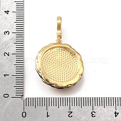 Brass Micro Pave Cubic Zirconia & Enamel Pendants&nbsp;KK-R222-09G-01