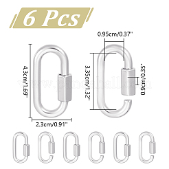 6Pcs Alloy Screw Carabiner Lock Charms&nbsp;FIND-UN0003-31P