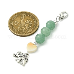 Alloy Elephant & Freshwater Shell Beads Pendant Decorations&nbsp;HJEW-JM02703
