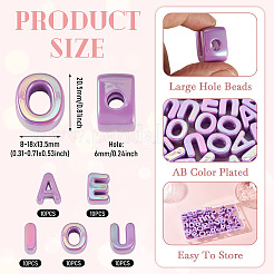 50Pcs 5 Styles UV Plating Opaque Acrylic Beads&nbsp;PACR-TA0001-31G